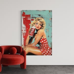 Cuadro impreso en lienzo de chica pin-up 3 Imagen 7675
