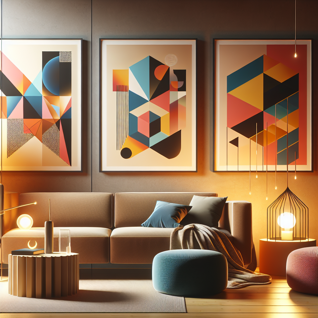 Hur skapar abstrakta posters atmosfär i ett rum?