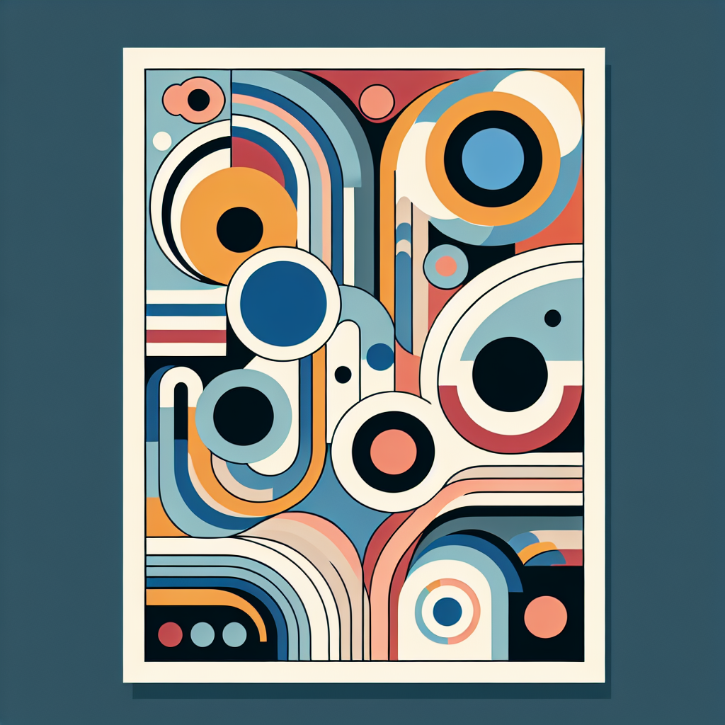 Affiches abstraites mettant l'accent sur les cercles et les arcs