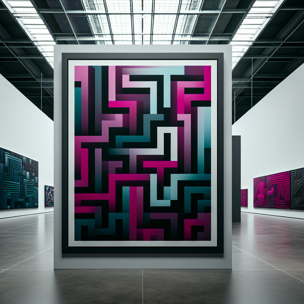 Abstract posters as part of a larger art installation