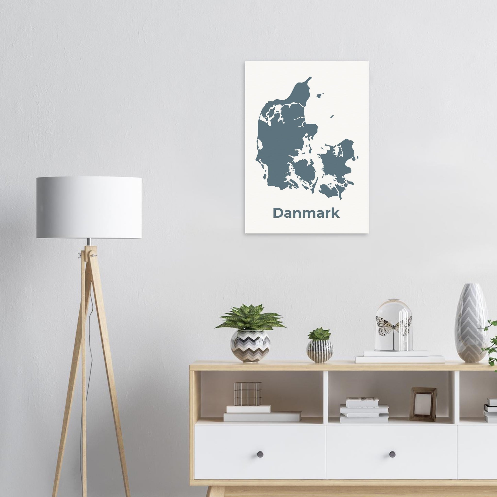 6. Plakat af danmark – landkort i jordfarver