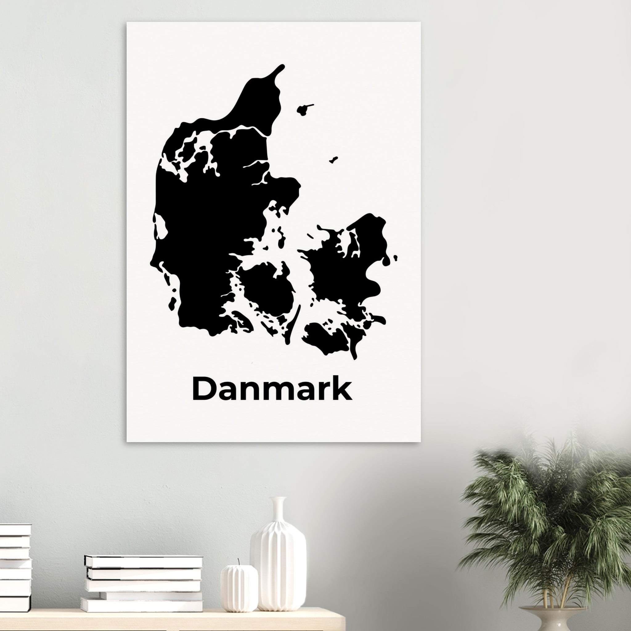 5. Plakat av Danmark – svart silhuett av kartet 72b9936b-9819-4719-a02c-e53a85cbe52a