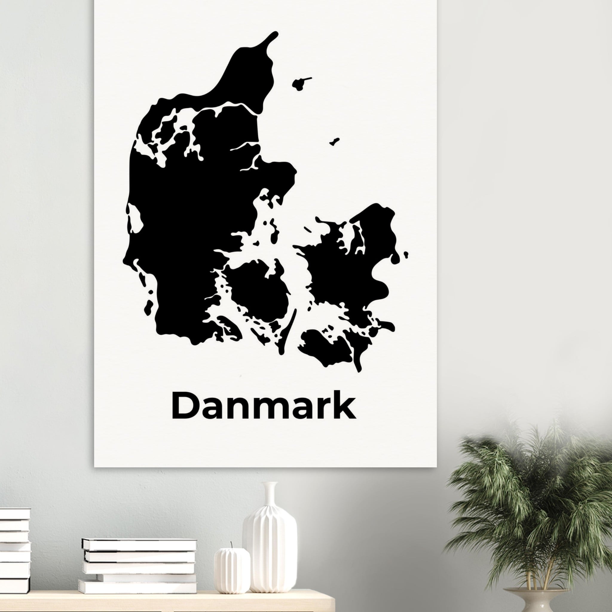 5. Plakat av Danmark – svart silhuett av kartet A2291505-5be7-4c3c-b70b-c2b0778ba934