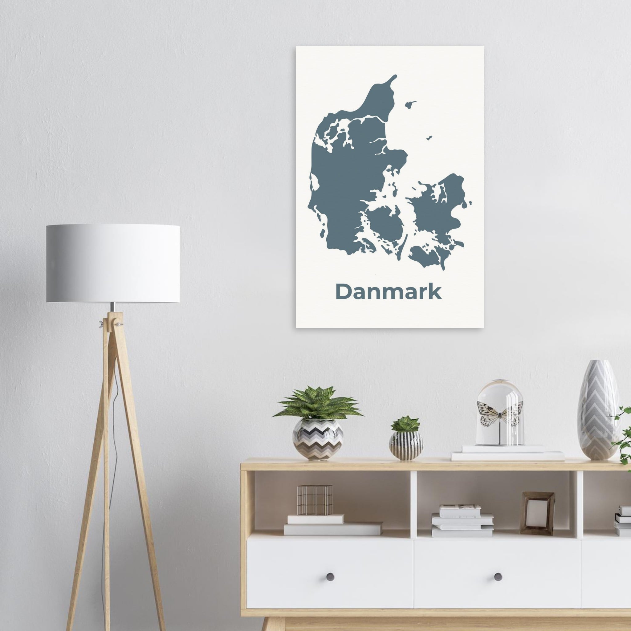 6. Plakat af danmark – landkort i jordfarver