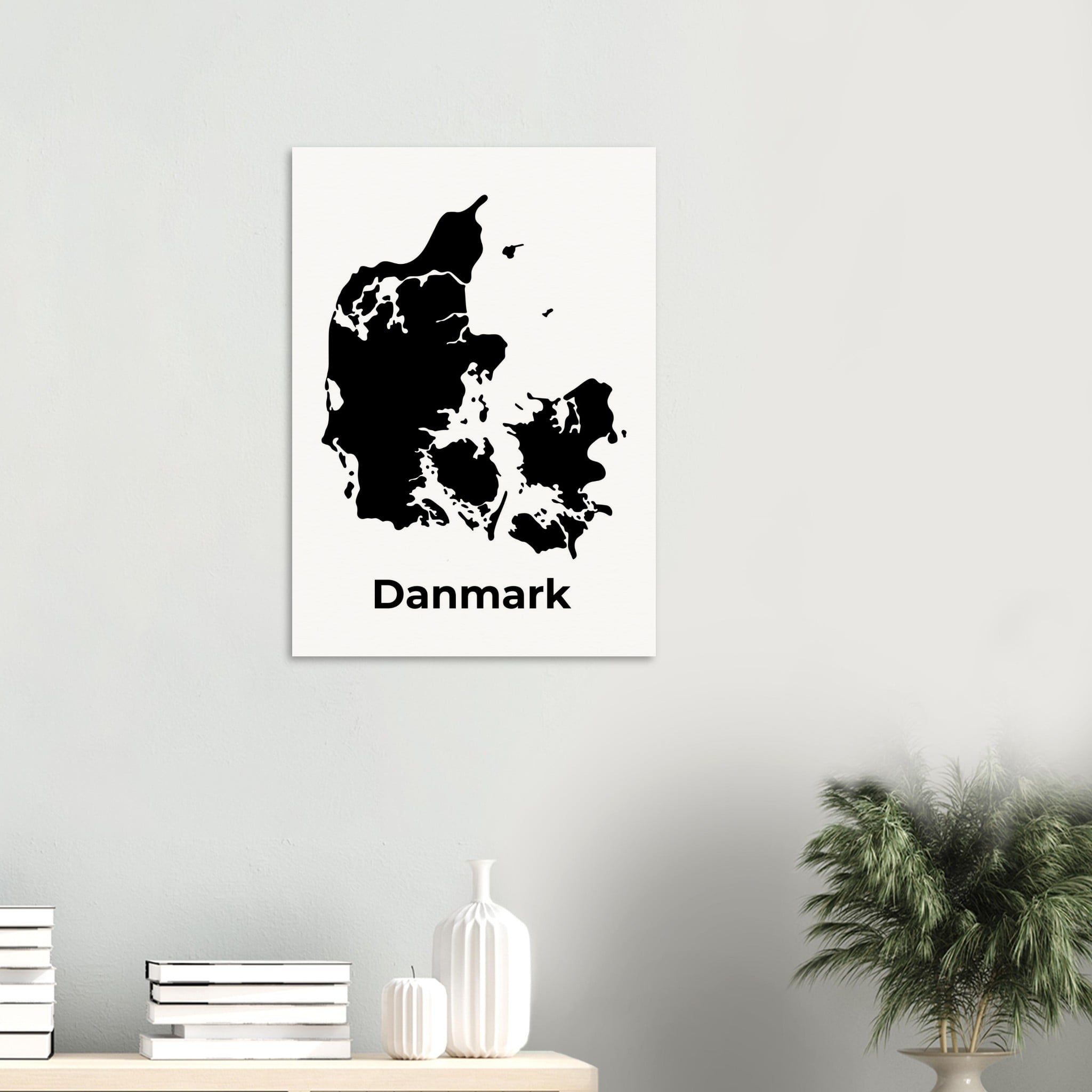 5. Plakat av Danmark – svart silhuett av kartet Af382a4d-637f-4311-a36f-3b969dad93a7