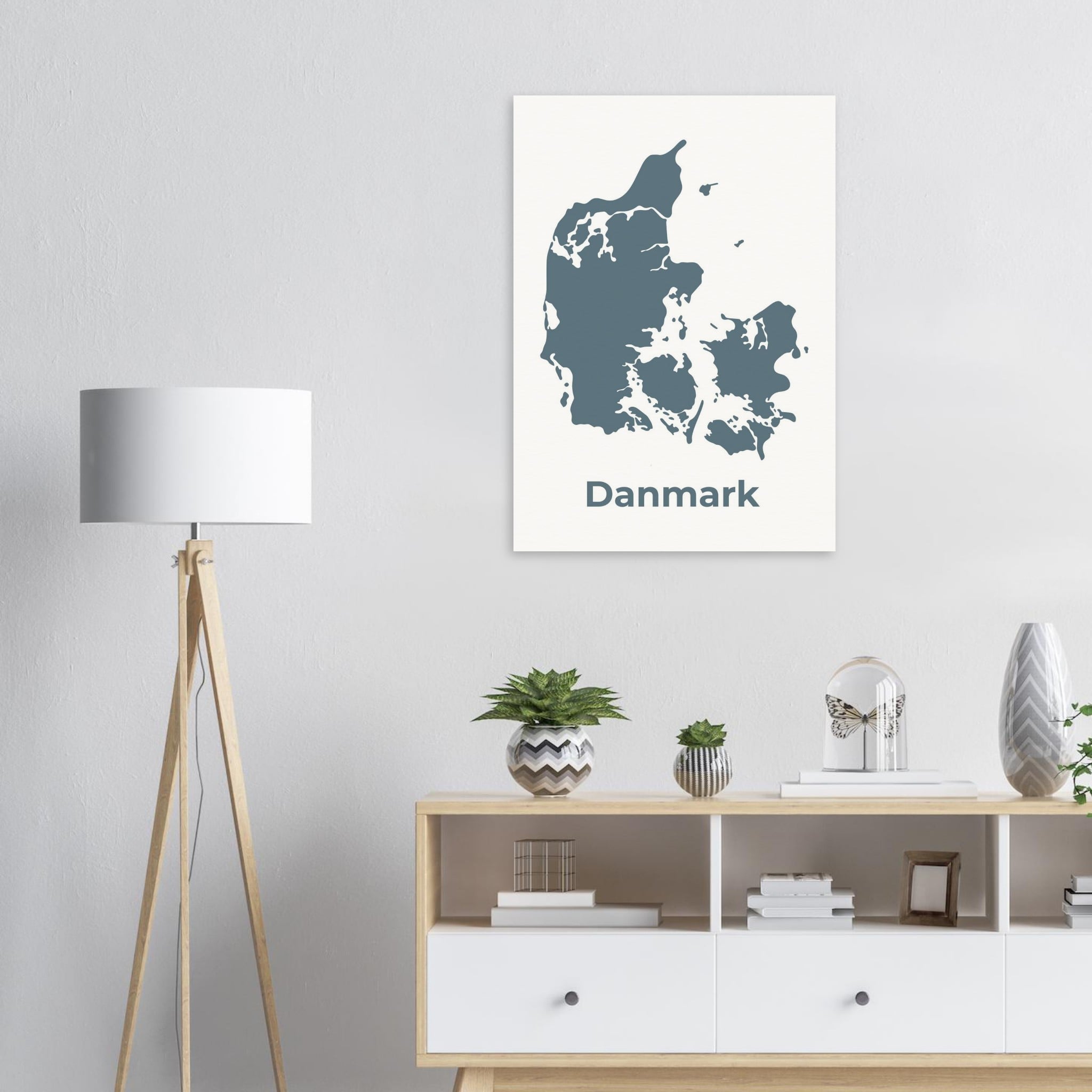 6. Plakat af danmark – landkort i jordfarver