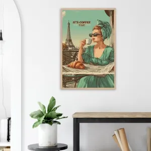 Retro kaffeplakat – paris & “it’s coffee time” motiv 20 0e32b453-95a9-424d-9cf3-c64a79101b43
