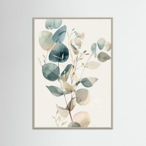 Botanisk akvarell - elegant växtposter i gröna toner