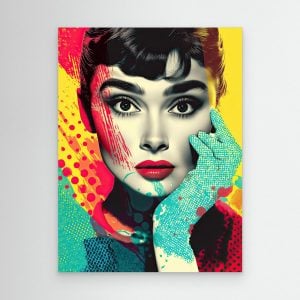 Audrey Hepburn i ny tappning – Modern canvastavla