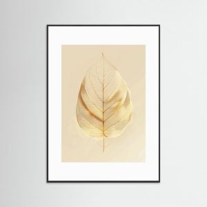 Gyllene löv – minimalistisk naturposter i varma toner